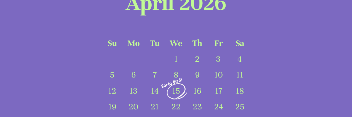 160326 Early Bird 1 Month + Programme Website